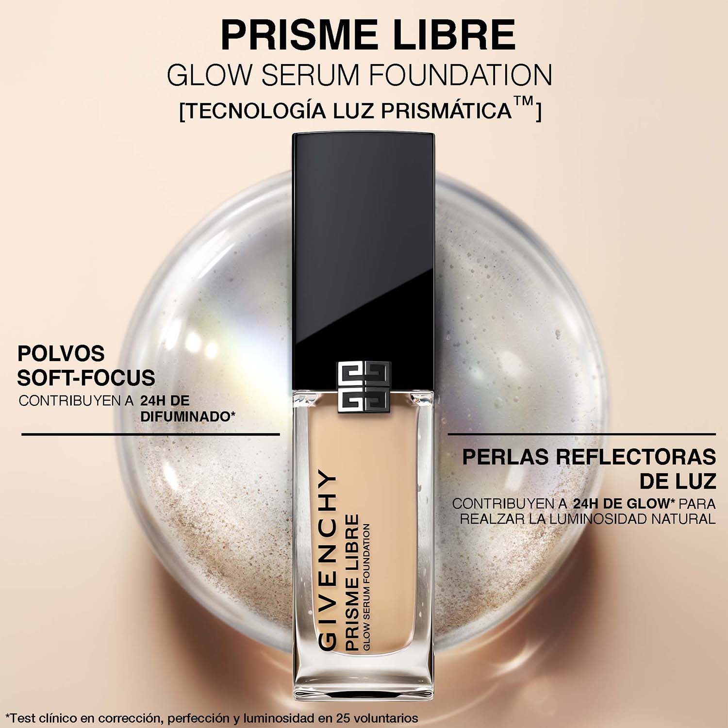 PRISME LIBRE GLOW SERUM FOUNDATION. BASE DE MAQUILLAJE EN SUERO QUE MEJORA LA PIEL, LUMINOSIDAD 24H E HIDRATACIÓN 48 H (BASE DE MAQUILLAJE EN SUERO)